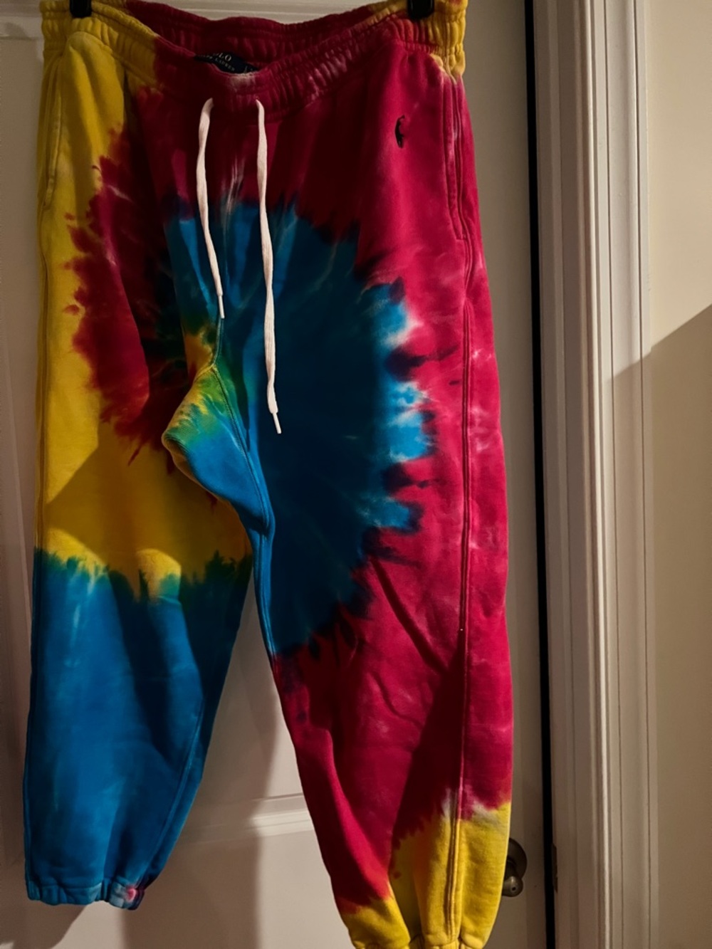 Polo by Ralph Lauren Tie-Dye Track Pants in Red, Blue & Yellow